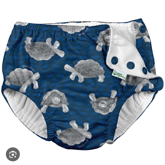 I Play by Green Sprouts Reusable Baby Tortoise Swim Diaper‎ Summer Vacation - Picture 1 of 6